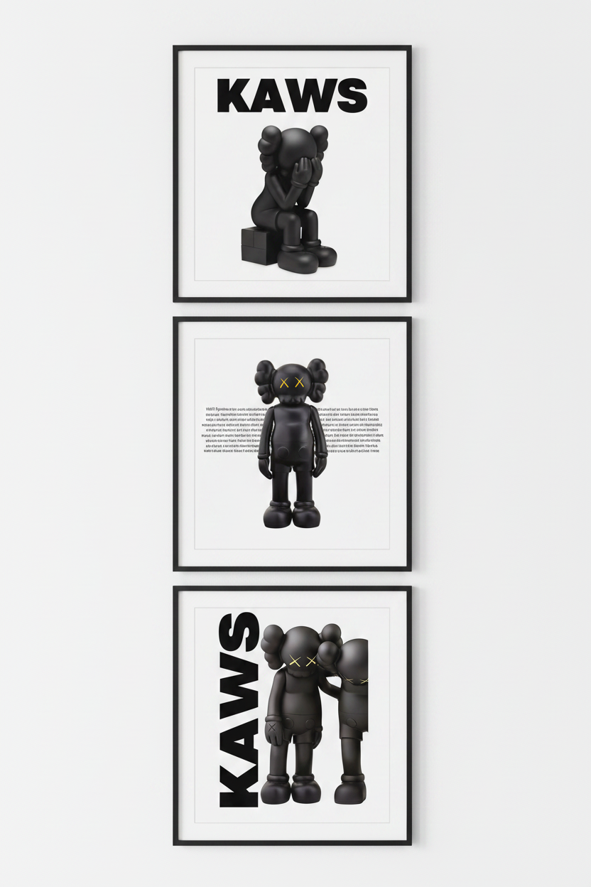 KAWS — Set of 3 con cornici